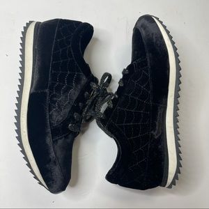 Charlotte Olympia Black Velvet Spiderweb Sneakers in Perfect Condition 40/9